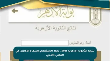 نتيجة الثانوية الأزهرية 2025.. رابط الاستعلام وأسماء الأوائل في العلمي والأدبي